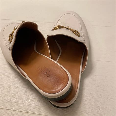 gucci palm slippers white|Gucci princetown leather slipper white.